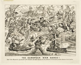 The European War Dance! Lithograph