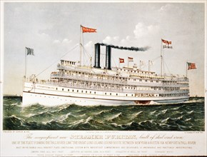 The magnificent new steamer Puritan, built of steel and iron