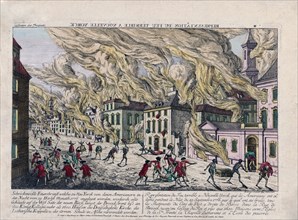 Representation du feu terrible a Nouvelle Yorck ca. 1778