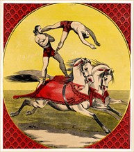 Illustration of two acrobats ca. 1830
