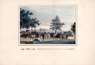 An Indian town, residence of a chief ca. 1837
