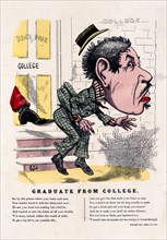 Humorous print of Graduate from college ca. 1890