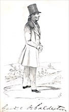 1838 drawing of a man, facing right