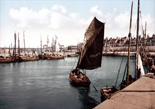 The harbor, Calais, France ca. 1890