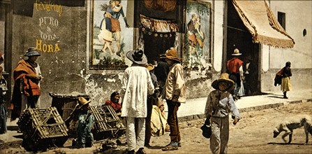 Mexico, a pulque shop, Tacubaya ca. 1884