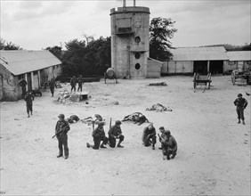 American Troops in the Yard of a Farmhouse