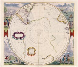 Polus Antarcticus Terra Australis Incognita / Henricus Hondius excudit ca. 1639
