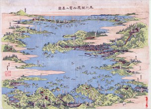 Panoramic view of Shiogama and Matsushima, Mutsu Province