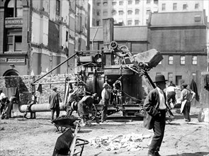 Early 1900s construction equipment ca. 1916