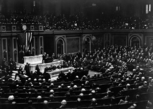 President Woodrow Wilson speaking before Congress ca. 1913