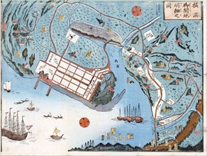 Detailed map of the developed port of Yokohama