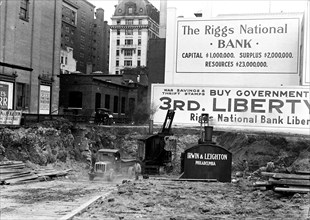 Construction in downtown Washington D.C. ca. 1916
