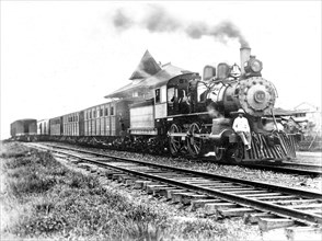 Steam locomotive 22 with a Chinese train crew