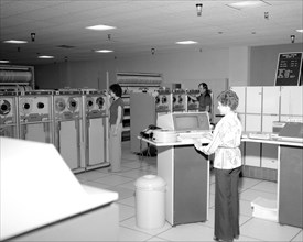 Computer room and workers ca. 1980