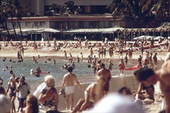 Waikiki Beach is the most popular tourist spot on the island