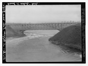 Bridge at Rippon Falls near Jinja Uganda, head of the White Nile River ca. 1936