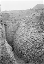 Remains of the city wall of ancient Jericho ca. between 1898 and 1946