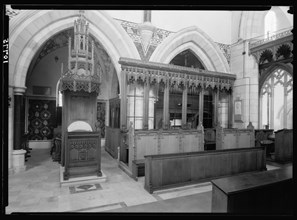 St. George's Cathedral in Jerusalem, the Chancel, Bishop's chair & organ ca. between 1934 and 1939
