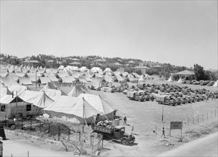 Palestine disturbances 1936. The Balaclava Camp of the 8th Hussars, near Talpioth in background ca. 1936