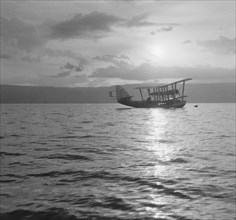 Flying boat Satyrus on the Sea of Galilee, ca. 1935