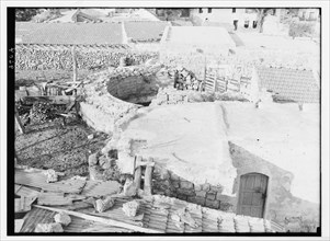 Section overlooking cathedral showing remains of three apses (close up) in Caesarea (Kaisarieh) ca. 1938