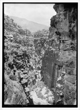 In Petra, Khazne with ravine view from the northeast ca. between 1940 and 1946