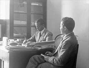 Jacob Simon in Lydda interviewing Ethiopian consul ca. between 1934 and 1939