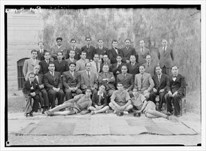 Arab staff at the Palestine Broadcasting Service, large group photo ca. unknown date