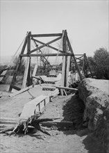 Army suspension bridge over the Jordan River ca. 1917