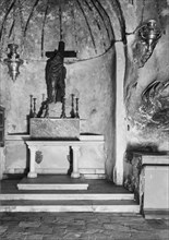 Interior of the Church of the Holy Sepulchre, statue and altar of St. Helena ca. 1900