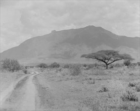 Mount Meru during a drive to Arusha ca. 1936