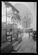 Interior view of the Istambouleye or Stambouli Synagogue, in the Old City of Jerusalem ca. between 1934 and 1939