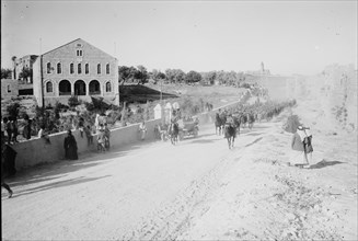 German prisoners of war arriving in Jerusalem (World War I) ca. 1918