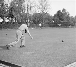 Gezira Gardens & Sports Club in Cairo Egypt, Men on the Bowling grounds ca. between 1934 and 1939