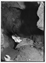 Interior of the large cave in Jebel Usdum (Mount Sodom) ca. between 1934 and 1937