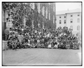 Group portrait of students and teachers at the American University in Beirut Lebanon ca. between 1898 and 1914