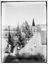 Indian hostel courtyard inside Herod's Gate, Jerusalem, showing entrance ca. between 1940 and 1946