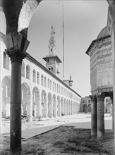The Ommayad Mosque in Damascus, the north colonnade and minaret ca. between 1940 and 1946