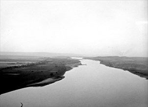 Aerial view of the Nile River south of Malakal Sudan ca. 1936