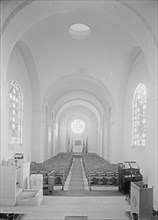 Scottish memorial at the Church of St. Andrews. Interior of the church looking from the altar down the nave ca. 1940