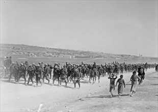 German troops on parade during WW I  in Palestine ca. 1917