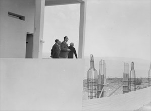 Mr. Levy, manager on upper terrace of the Dead Sea kallia Hotel, Toscanini in group ca. between 1934 and 1939