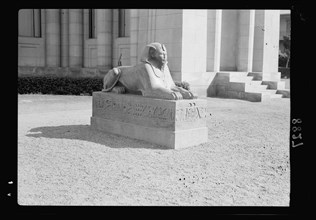 Isma'lia Egypt sphinx on the museum grounds ca. between 1934 and 1939