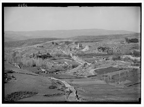 Ruins of Jerash (Gerasa) in Israel as seen from the north ca. 1920