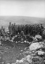 Tell el-Ful battlefield, etc. Large grave filled with dead Turks. ca. 1917