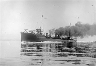 United States naval ship, U.S.S. Reid underway ca.  1910