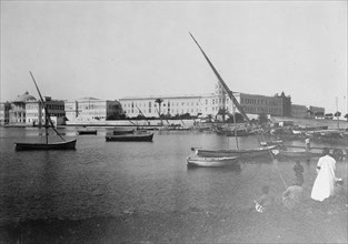 Water front at Alexandria, [Egypt], from Palace Ras el Tin ca.  between 1910 and 1926