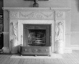 Fireplace inside the Octagon House, [Washington, D.C.], mantel in parlor ca.  between 1910 and 1926