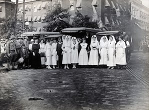 Medical corps - group of nurses at Allentown Camp R.C. #20 ca.  1917