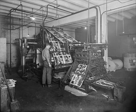 Man at work at the Lanman Engraving Company ca.  between 1910 and 1926